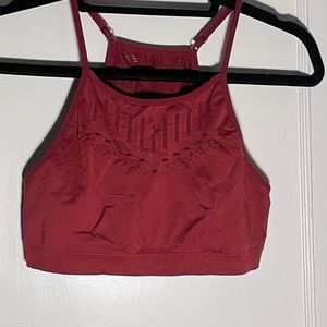 Red sports bra